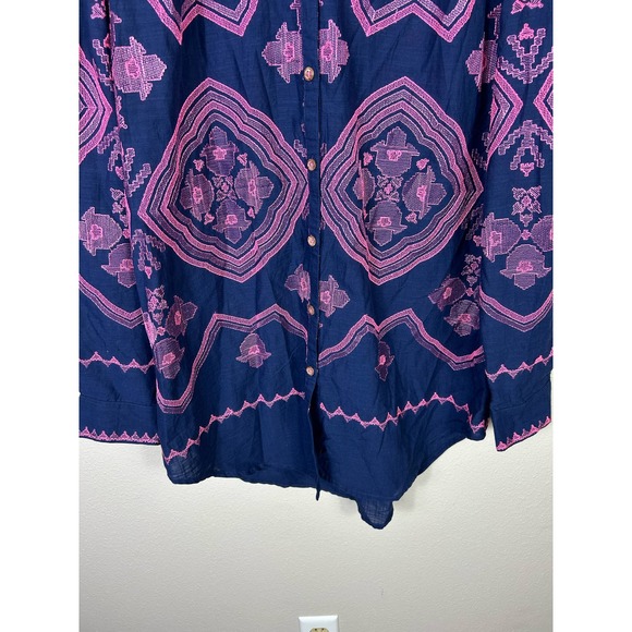 Anthropologie Embroidered Relaxed Button Down Shirt - Picture 6 of 11